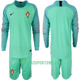 Koszulka Portugalia Bramkarska Dziecięcy Mistrzostwa Świata 2018 Stroje Piłkarskie Długi Rękaw